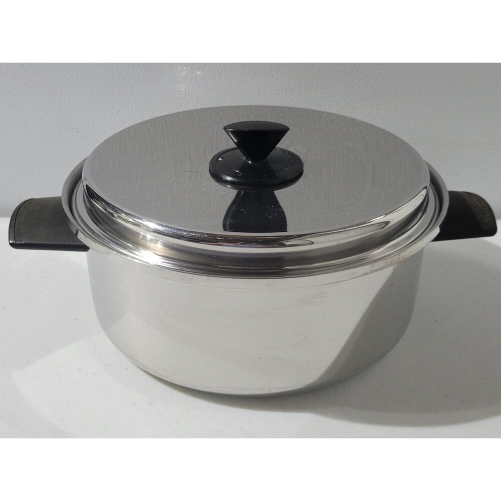 EKCO Prudential Ware Stainless Steel Titanium Stock Pot With Vent Lid Great Cond